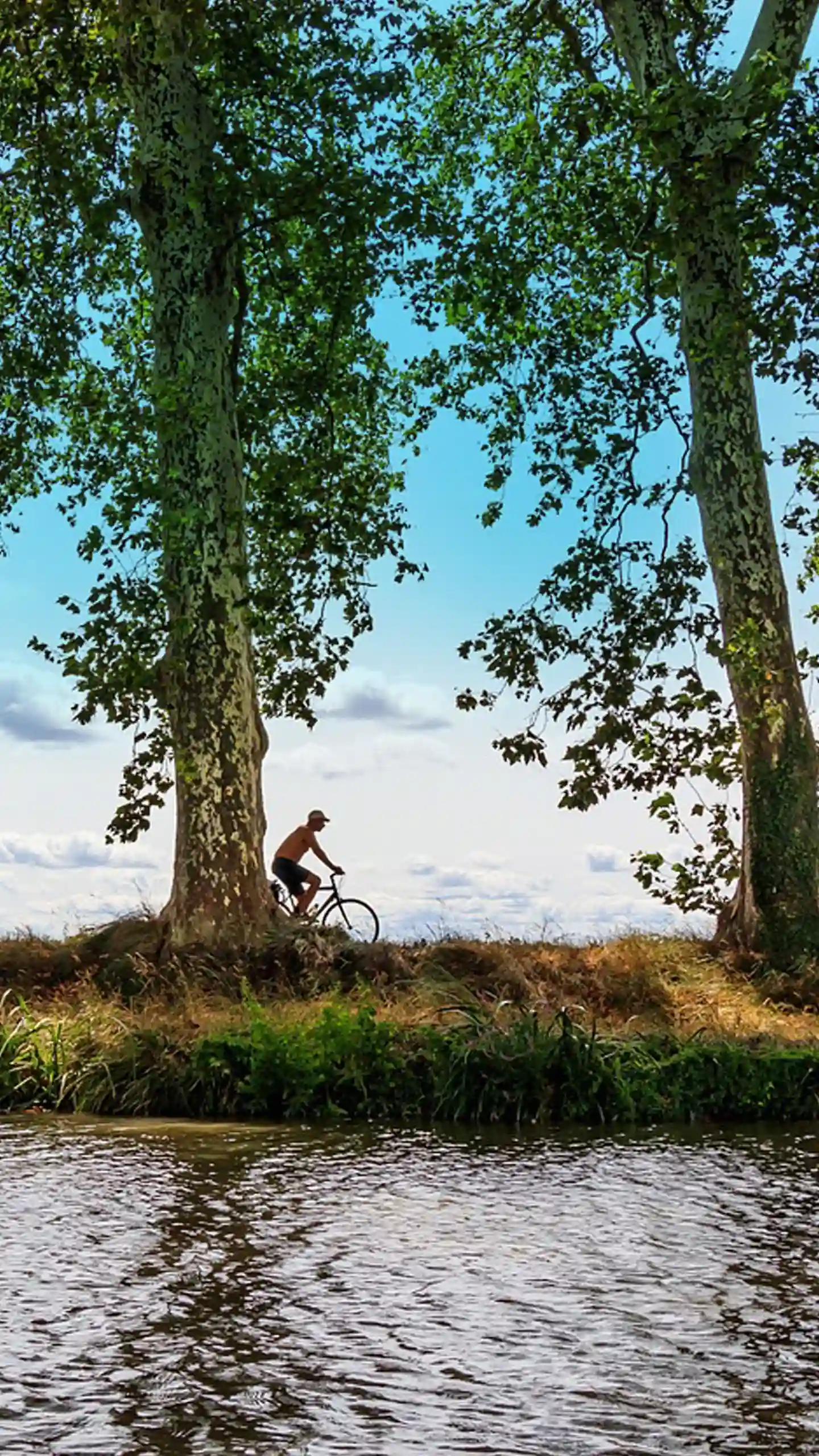 Balade à vélo sur le Canal du Midi près du Camping Le Val de Cesse