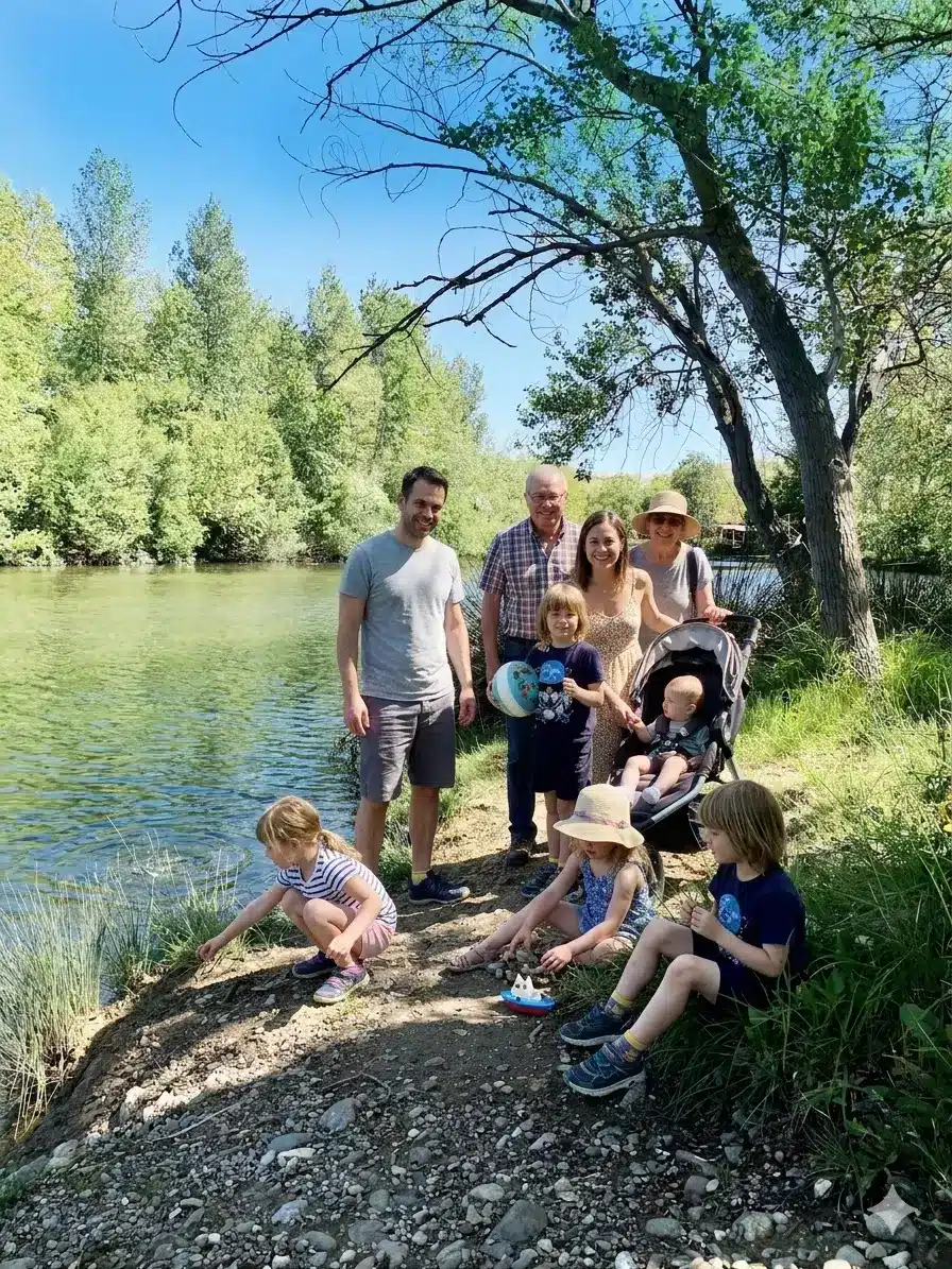 VDC famille bord de rivière